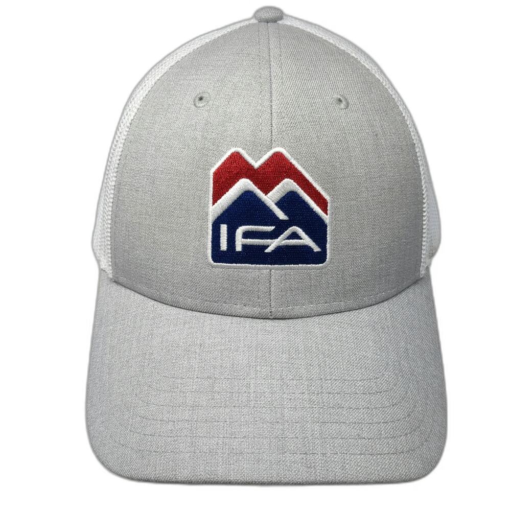 IFA Trucker Hat Gray One Size Snapback Mountain Logo Mesh Embroidered Patch Cap